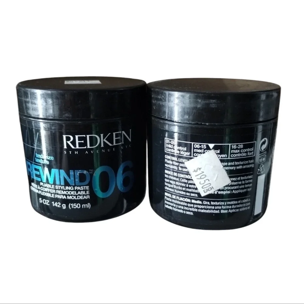 Redken Mens Rewind 06 Pliable Styling Paste 2pcs Old packaging Full size Rare